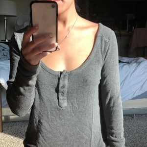 Brandy Melville Gray Henley
